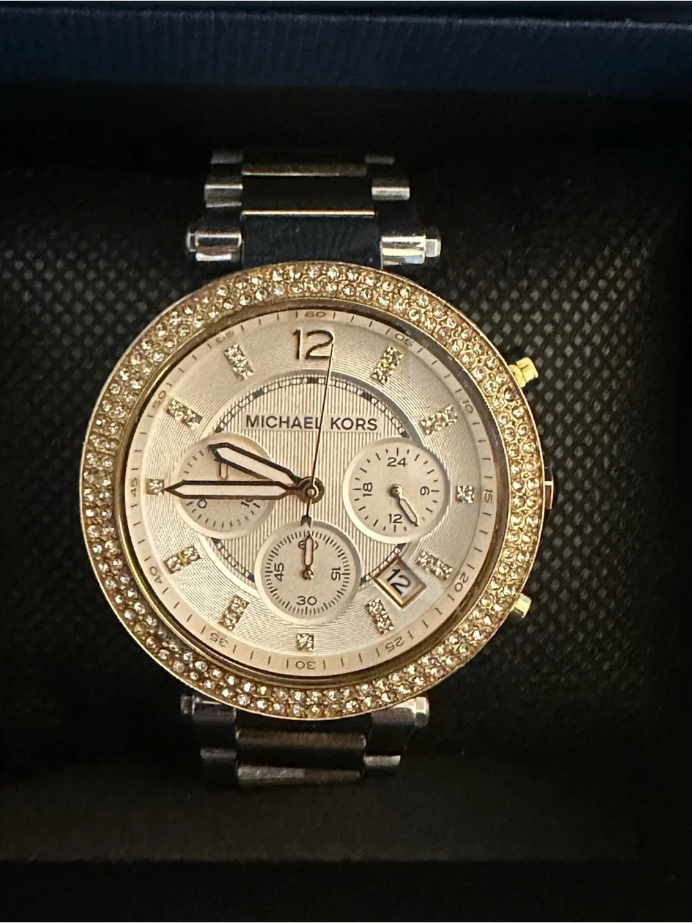 Michael Kors watches MK5626 Gold Chronograph Watch with Crystal Bezel pre owned